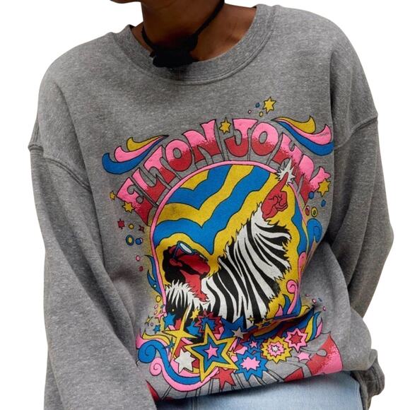 DAYDREAMER Elton John Rocket Man BF Crew Neck Sweatshirt, New with Tag $136 - Picture 4 of 14